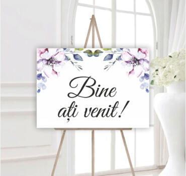 Panou de intampinare floral - Bine ati venit !