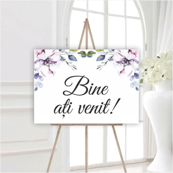 Panou de intampinare floral - Bine ati venit !