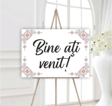 Panou de intampinare traditional-Bine ati venit !