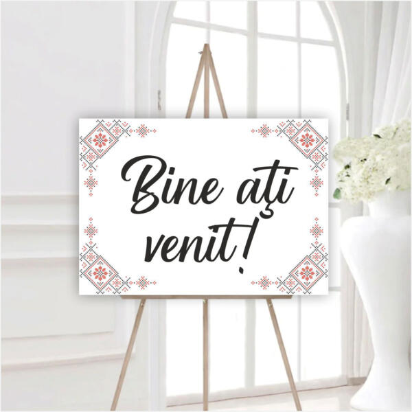 Panou de intampinare traditional-Bine ati venit !