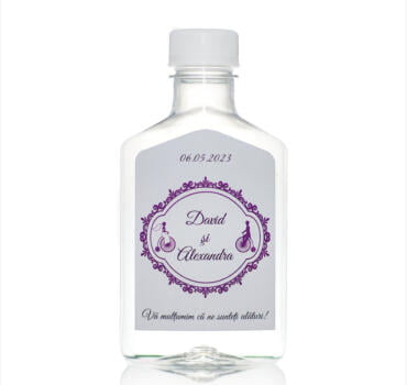 Sticla marturie nunta 200 ml Dreptunghi PLASTIC