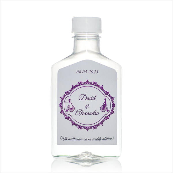 Sticla marturie nunta 200 ml Dreptunghi PLASTIC