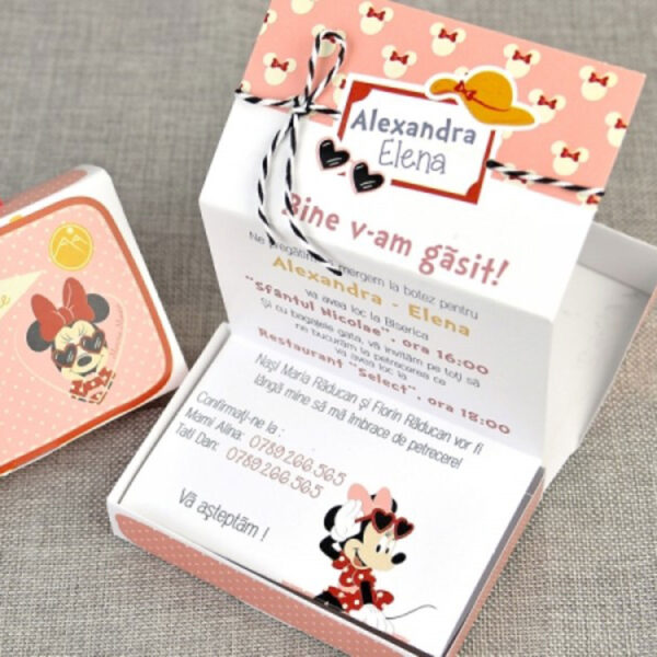 Invitatie de botez cu Minnie Travel 15701
