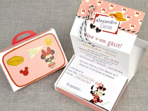 Invitatie de botez cu Minnie Travel 15701 - imagine 2
