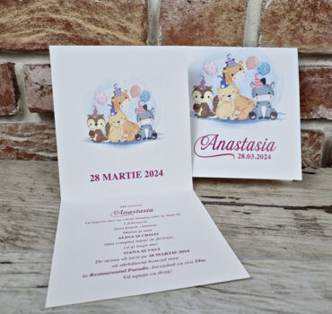 Invitatie de botez cu animalute 604