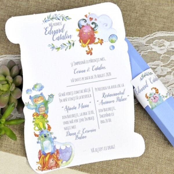 Invitatie de botez cu monstruleti 15604