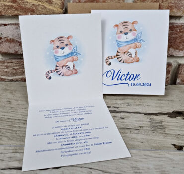 Invitatie de botez cu tigrisor 605