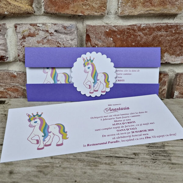 Invitatie de botez cu unicorn 608