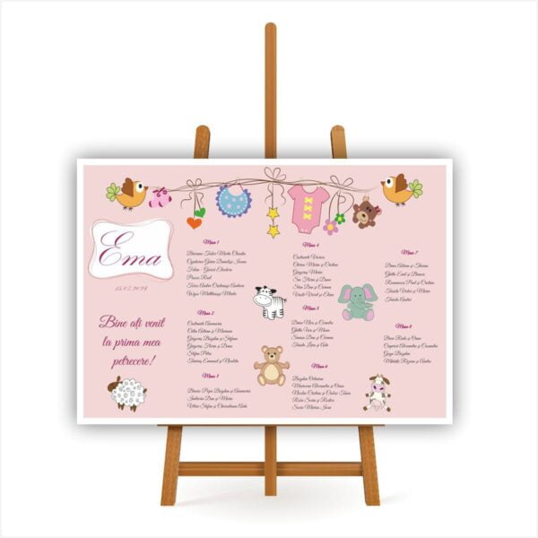 Lista de invitati botez cu animalute model 08