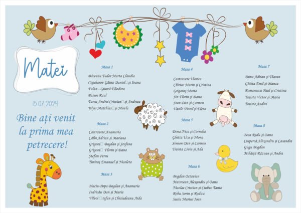 Lista de invitati botez cu animalute model 11 - imagine 2