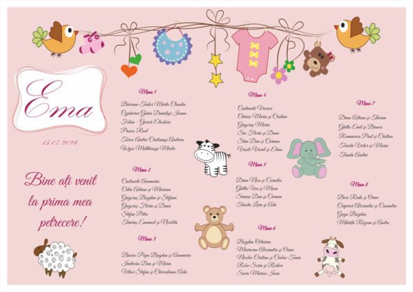 Lista de invitati botez cu animalute model 08 - imagine 2