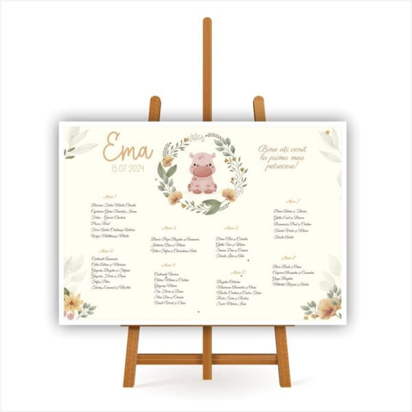 Lista de invitati botez cu hipopotam model 12