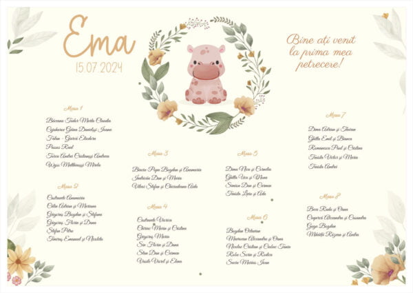 Lista de invitati botez cu hipopotam model 12 - imagine 2