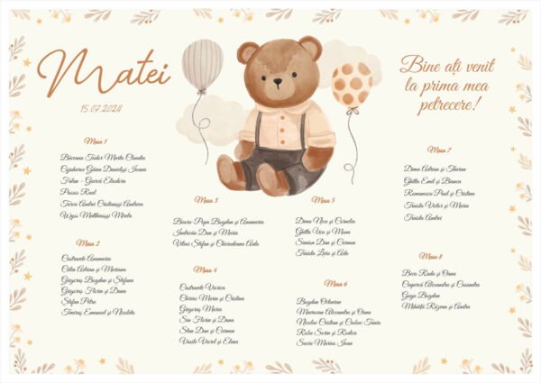 Lista de invitati botez cu ursulet model 07 - imagine 2