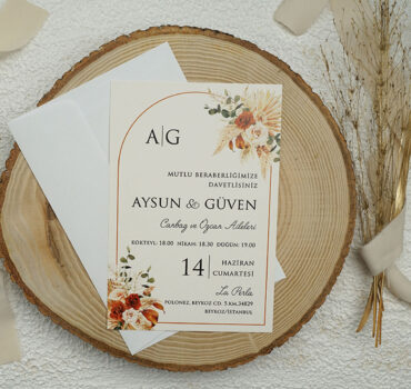 Invitatie de nunta clasica florala 9338