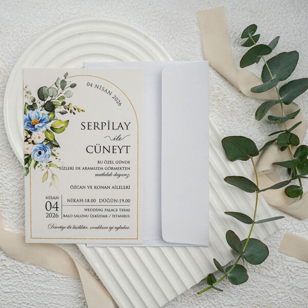Invitatie de nunta clasica florala 9339