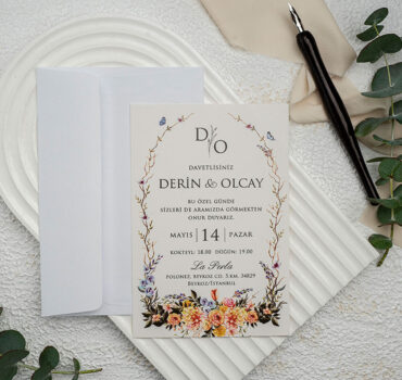Invitatie de nunta clasica florala 9342