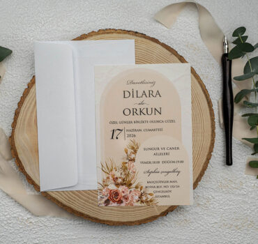 Invitatie de nunta clasica florala 9345