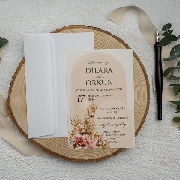 Invitatie de nunta clasica florala 9345