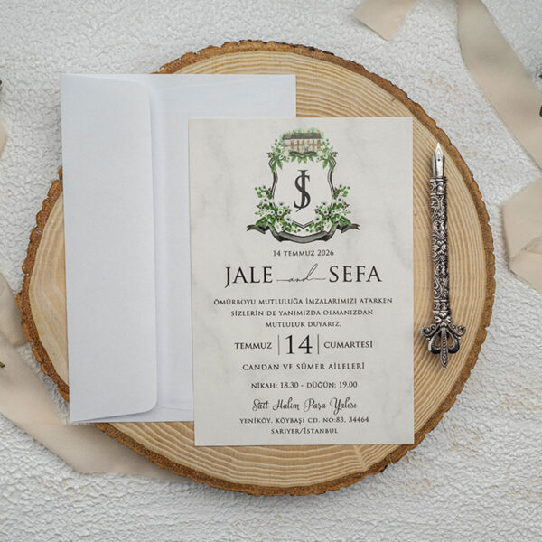 Invitatie de nunta clasica vintage 9343
