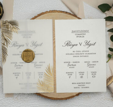 Invitatie de nunta cu foaie de calc 9328