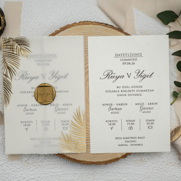 Invitatie de nunta cu foaie de calc 9328