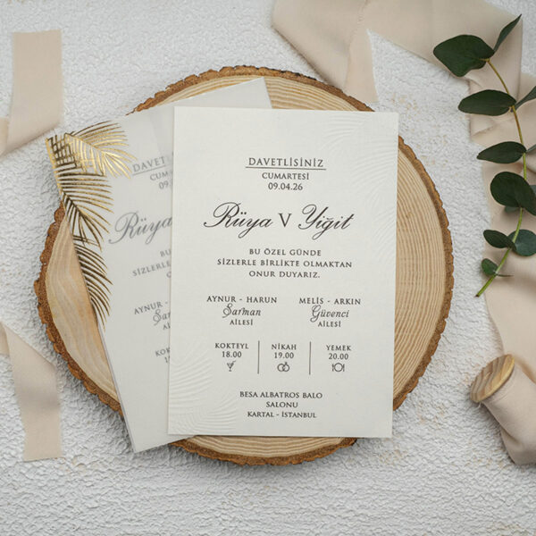 Invitatie de nunta cu foaie de calc 9328 - imagine 3