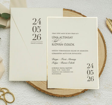 Invitatie de nunta eleganta cu frunze 9262