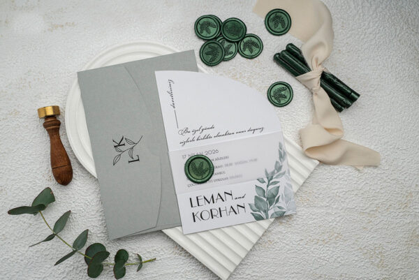Invitatie de nunta eleganta cu frunze 9273 - imagine 2
