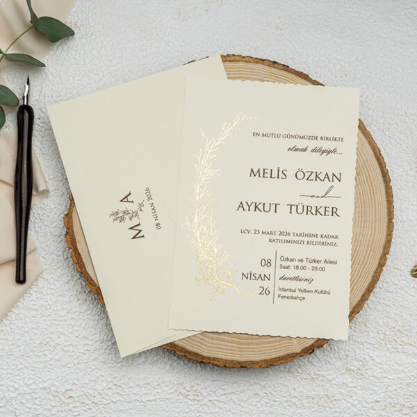 Invitatie de nunta eleganta florala 9229 - imagine 2