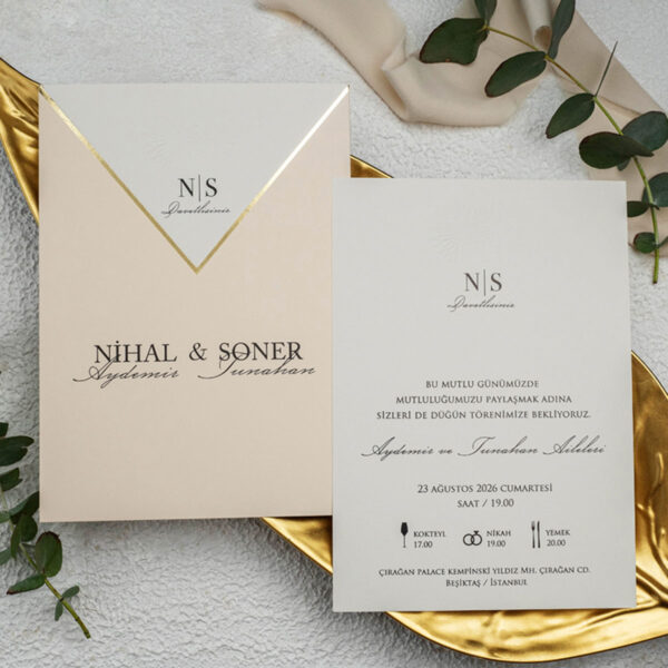 Invitatie de nunta eleganta florala 9257