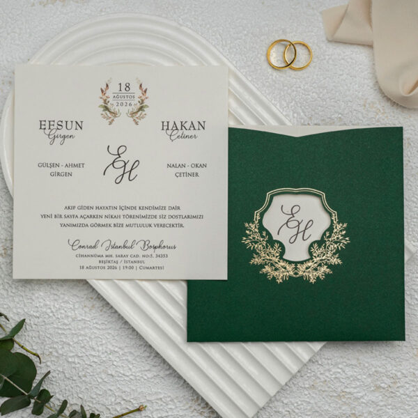 Invitatie de nunta eleganta florala 9283