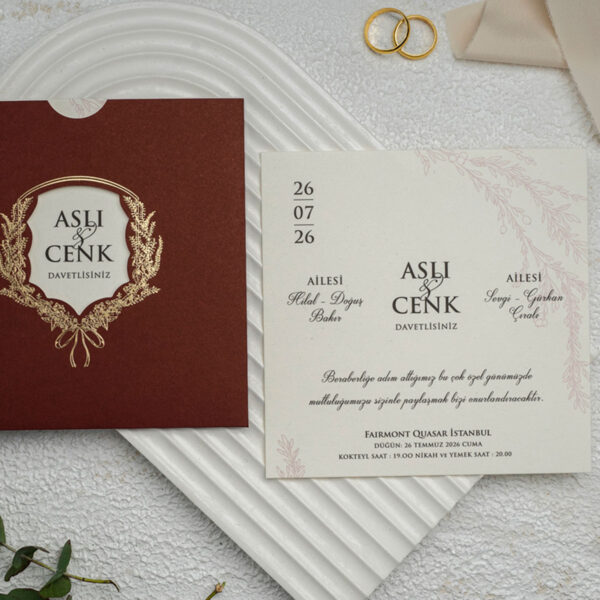 Invitatie de nunta eleganta florala 9288