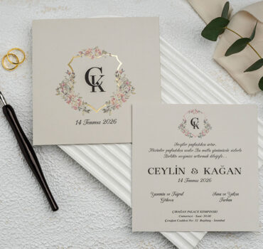 Invitatie de nunta eleganta florala 9289