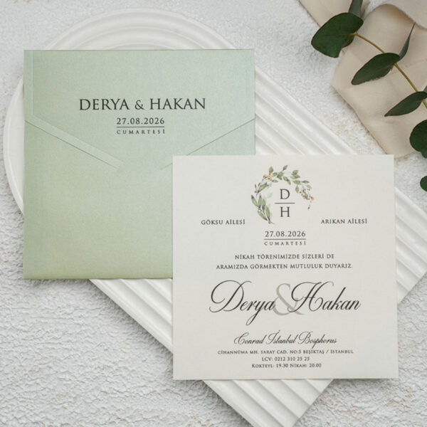 Invitatie de nunta eleganta florala 9307