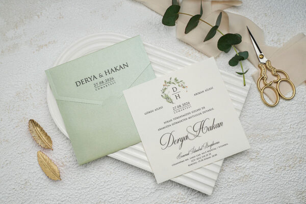 Invitatie de nunta eleganta florala 9307 - imagine 2