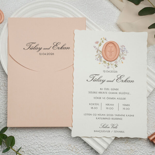 Invitatie de nunta eleganta florala 9322