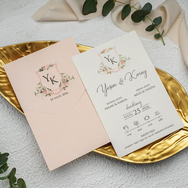 Invitatie de nunta eleganta florala 9324 - imagine 2