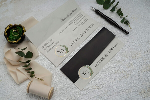Invitatie de nunta eleganta florala 9335 - imagine 2