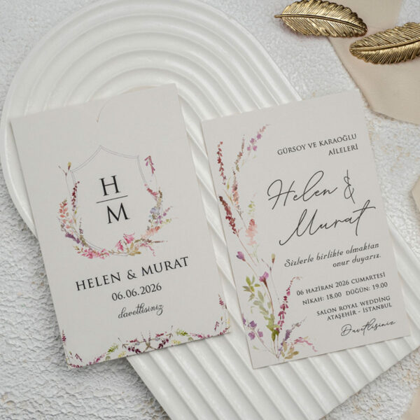 Invitatie de nunta florala 9268