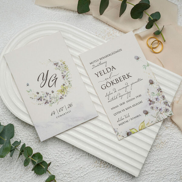 Invitatie de nunta florala 9292 - imagine 2