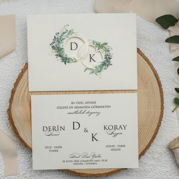 Invitatie de nunta florala 9293