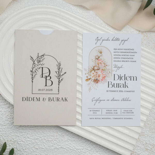 Invitatie de nunta florala 9298