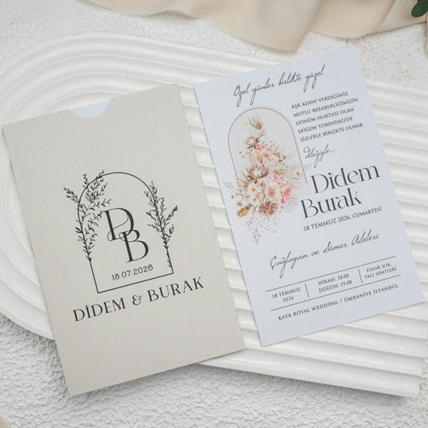 Invitatie de nunta florala 9298 - imagine 2