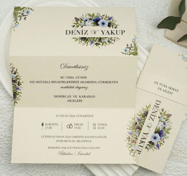 Invitatie de nunta florala 9314