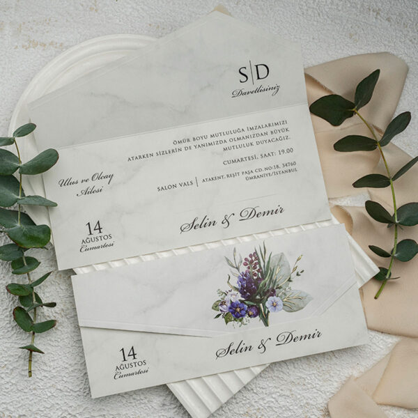 Invitatie de nunta florala 9315