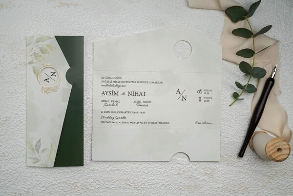 Invitatie de nunta florala 9332 - imagine 2
