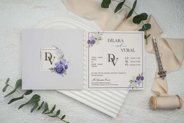 Invitatie de nunta florala 9333 - imagine 2