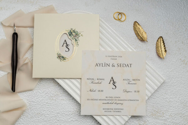 Invitatie de nunta florala 9334 - imagine 2