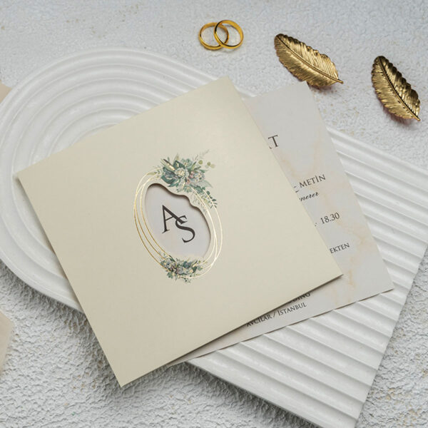 Invitatie de nunta florala 9334